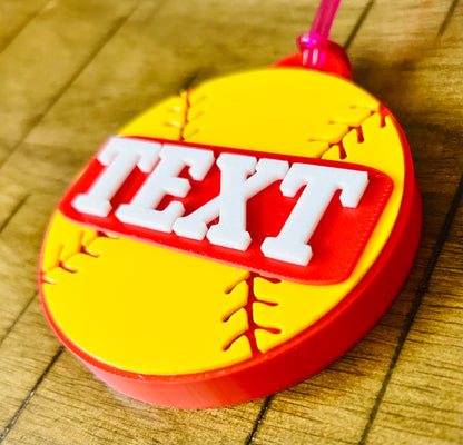 Softball Backpack Tag